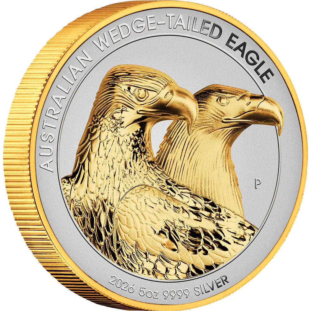 Australia 2026 $8 Australian Wedge-tailed Eagle 5oz Silver Enhanced Reverse Proof Ultra High Relief Gilded Coin Reverse
