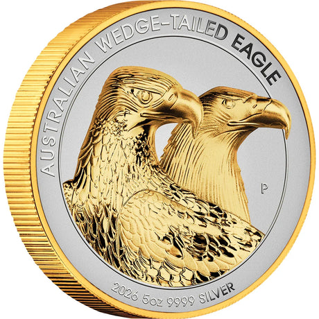 Australia 2026 $8 Australian Wedge-tailed Eagle 5oz Silver Enhanced Reverse Proof Ultra High Relief Gilded Coin Reverse