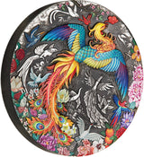 Tuvalu 2023 $5 Phoenix &amp; Birds 5oz .9999 Antiqued Coloured Silver Reverse and Rim