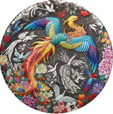 Tuvalu 2023 $5 Phoenix &amp; Birds 5oz .9999 Antiqued Coloured Silver Reverse