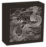 Australian Lunar Series III 2024 $1 Year of the Dragon 1oz .9999 Silver Gilded Coin Perth Mint