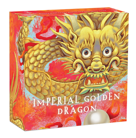 Tuvalu 2025 $3 IMPERIAL GOLDEN DRAGON Coloured METALLIC SHIMMER 3oz .9999 Silver Proof
