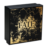 A black box with metallic overprint for Tuvalu 2025 $2 THE MOIRAI- FATE High Relief .9999 2 Oz Antique Silver Coin
