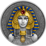 Niue 2025 $5 CLEOPATRA 2 Oz .999 Selectively Gold Plated Antique Silver Coin