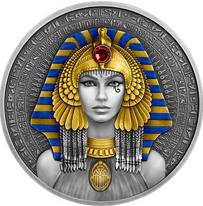Niue 2025 $5 CLEOPATRA 2 Oz .999 Selectively Gold Plated Antique Silver Coin