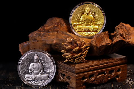 Chad 2025 2000 Francs CFA The Buddha - Creator of Buddhism 2oz .999 Silver Bi-Metal Antiqued