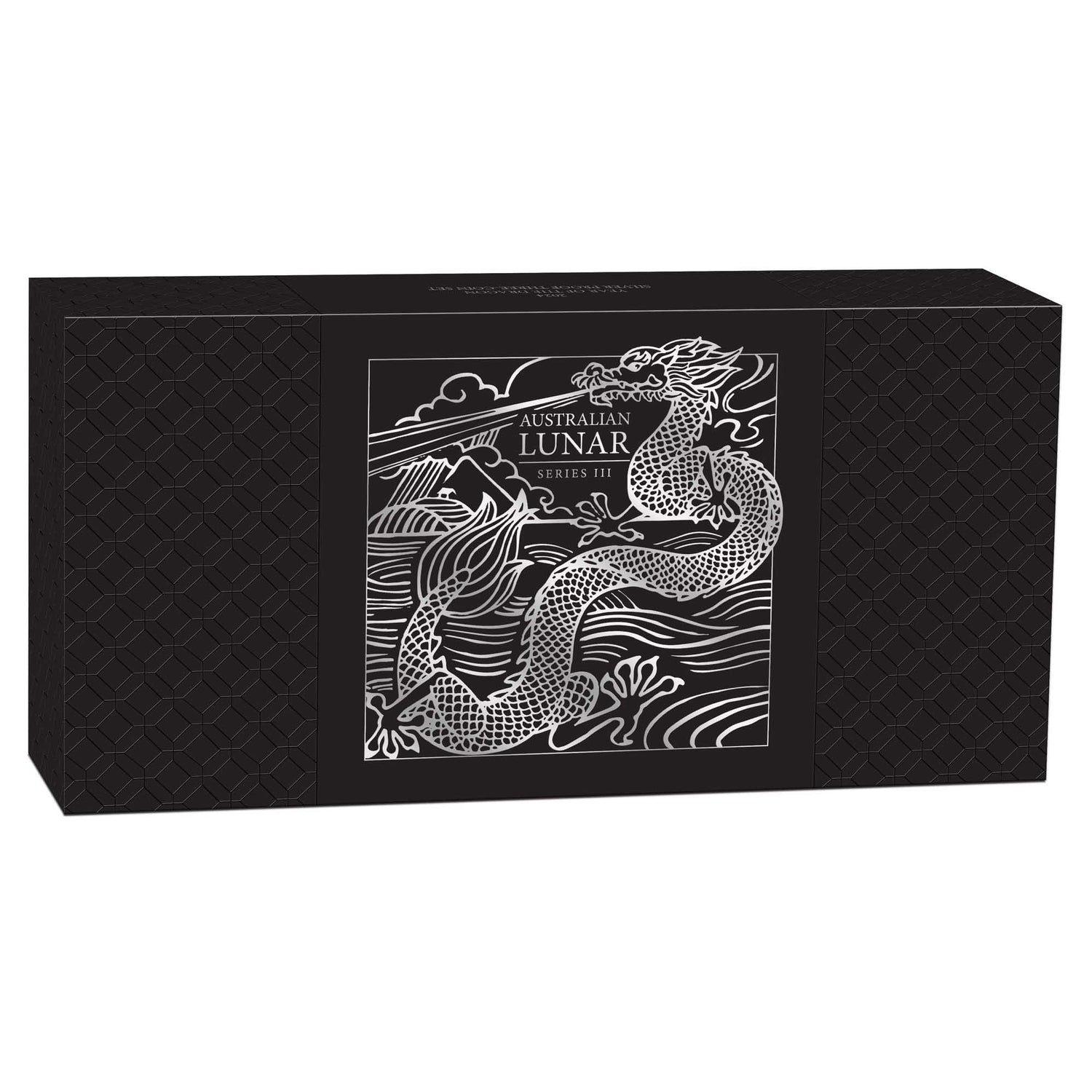 Black box with white dragon design and 'Australian Lunar' text on a white background