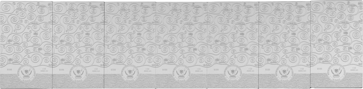 Congo 2026 20 Francs CFA EDGELESS MINTING: STOCLET FRIEZE - 7 x 1oz .999 Silver Obverse