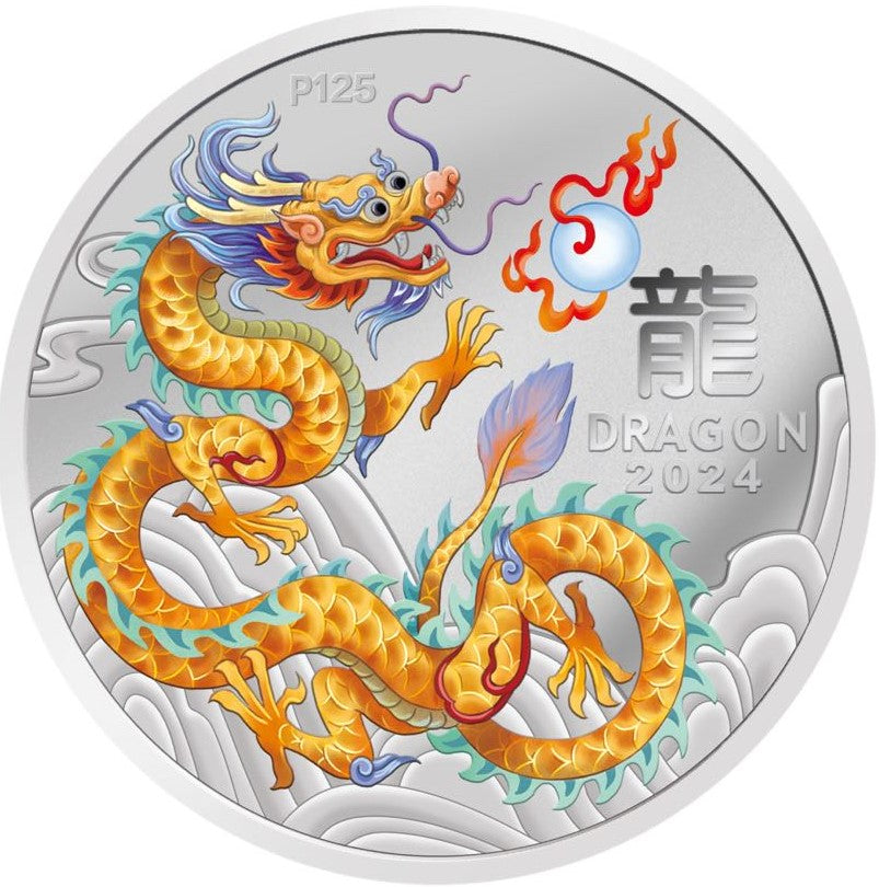 CHINESE NEW YEAR INTERNATIONAL RELEASE Australia 2024 Series III LUNAR YEAR of the DRAGON 1 oz .9999 Silver 9 Coin Set