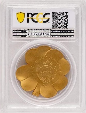Palau 2020 $5 Gilded Fortune 4 Leaf Clover Gilt .999 1 oz Silver  CIT Smartminting® PCGS MS70
