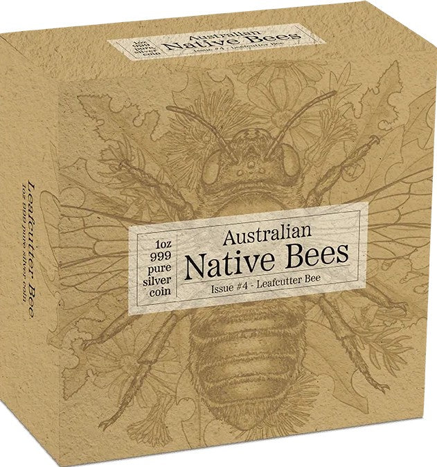 Niue 2026 $2 Australian Native Bees LEAFCUTTER BEE 1 oz Silver Proof Hologram Coin Box