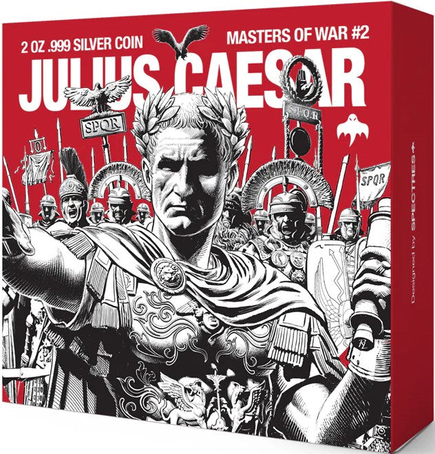 PRE-ORDER Chad 2025 10000 Francs CFA  Julius Caesar - Master of War - 2 oz .999 Pure Silver Coin