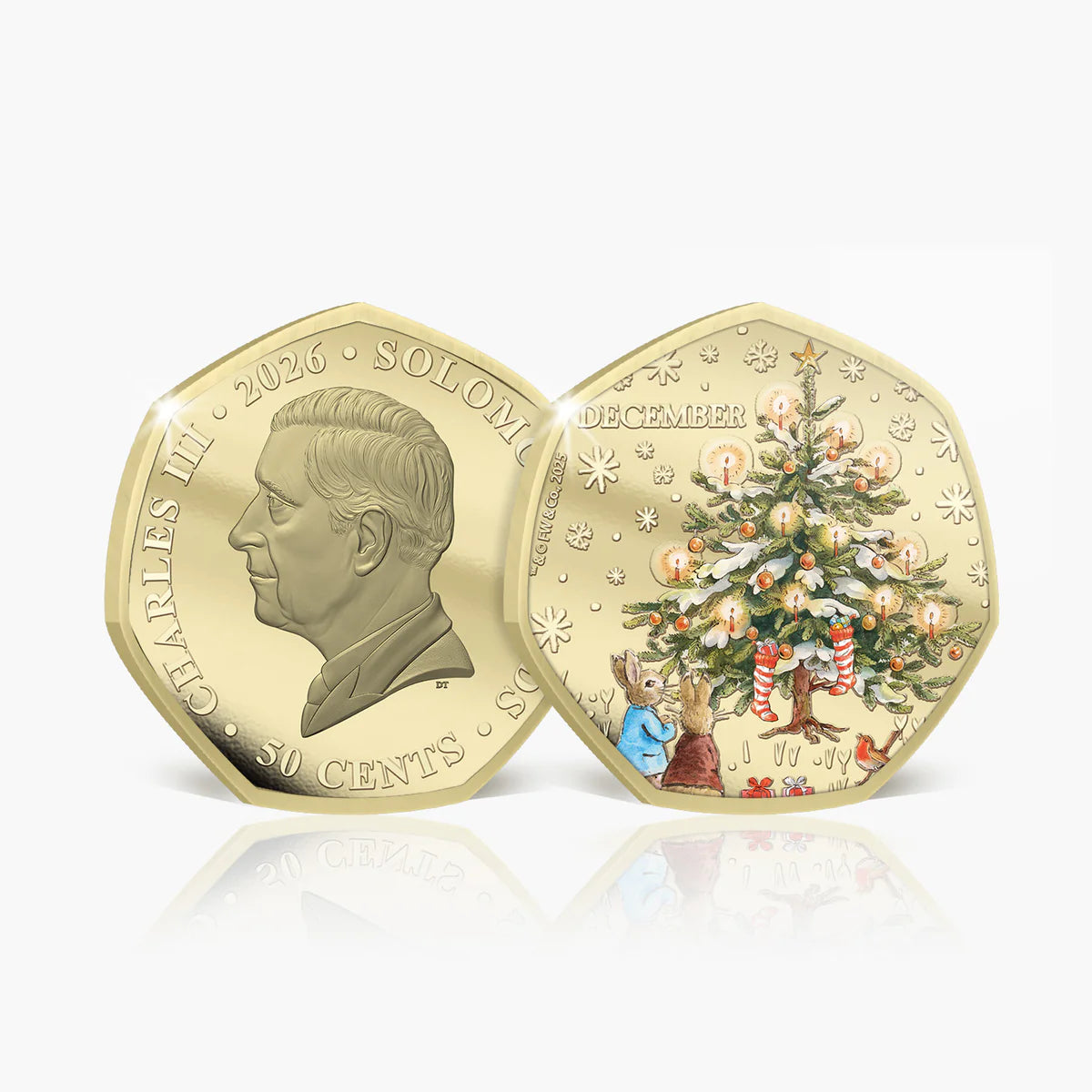 Solomon Islands 2026 50 Cents PETER RABBIT TALES OF WINTER 24 Karat Gold Plating Proof-like Limited Edition Coin1