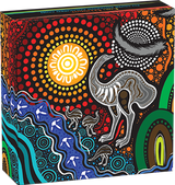 Australia 2025 $2 Emu Utingat 2oz .9999 Silver Coloured Antiqued Coin PERTH MINT