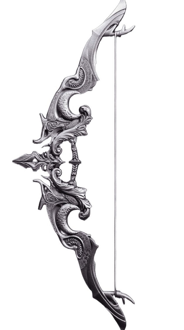 KOMSCO South Korea 2025 DIVINE WEAPONS Crescent Bow 2 oz .999 Silver Antiqued Stacker