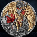 Niue 2024 $5 MICHAEL 2oz .999 High Relief Gilded Antiqued Silver Coin