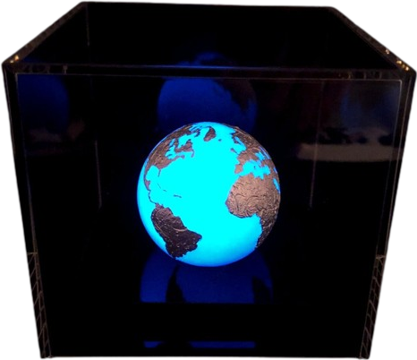 Barbados 2023 $5 BLUE MARBLE Glow in the Dark Planet Earth 3 Oz Silver Coin