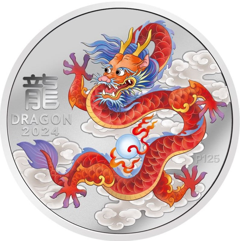 CHINESE NEW YEAR INTERNATIONAL RELEASE Australia 2024 Series III LUNAR YEAR of the DRAGON 1 oz .9999 Silver 9 Coin Set