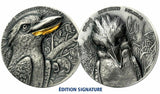 Ivory Coast 2022 5000 Francs CFA Signature Edition Kookaburra 2 x 5oz .999 Antique Silver Set