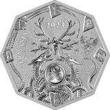 Germania 2023  5 Mark Witchcraft Seeress 1oz Silver BU Octagonal Coin Obverse