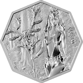 Germania 2023  5 Mark Witchcraft Seeress 1oz Silver BU Octagonal Coin Reverse