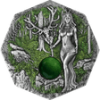 Germania 2023 10 Mark Witchcraft Seeress 2oz .999 Silver Octagonal Ultra High Relief Coin, Aventurine and UV Effect Reverse