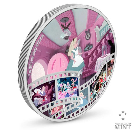 Niue 2023  $10 Disney Alice in Wonderland 3oz Silver Colorized Proof Coin