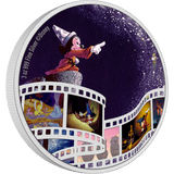 2023 $10 Disney Cinema Masterpieces - FANTASIA 3oz Silver Coloured Coin Reverse and Left Rim