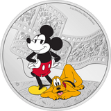 Niue 2023 $10 Disney Mickey and Friends: Mickey and Pluto 3oz Silver Colorized Proof