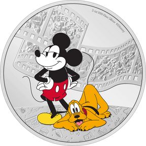 Niue 2023 $10 Disney Mickey and Friends: Mickey and Pluto 3oz Silver Colorized Proof