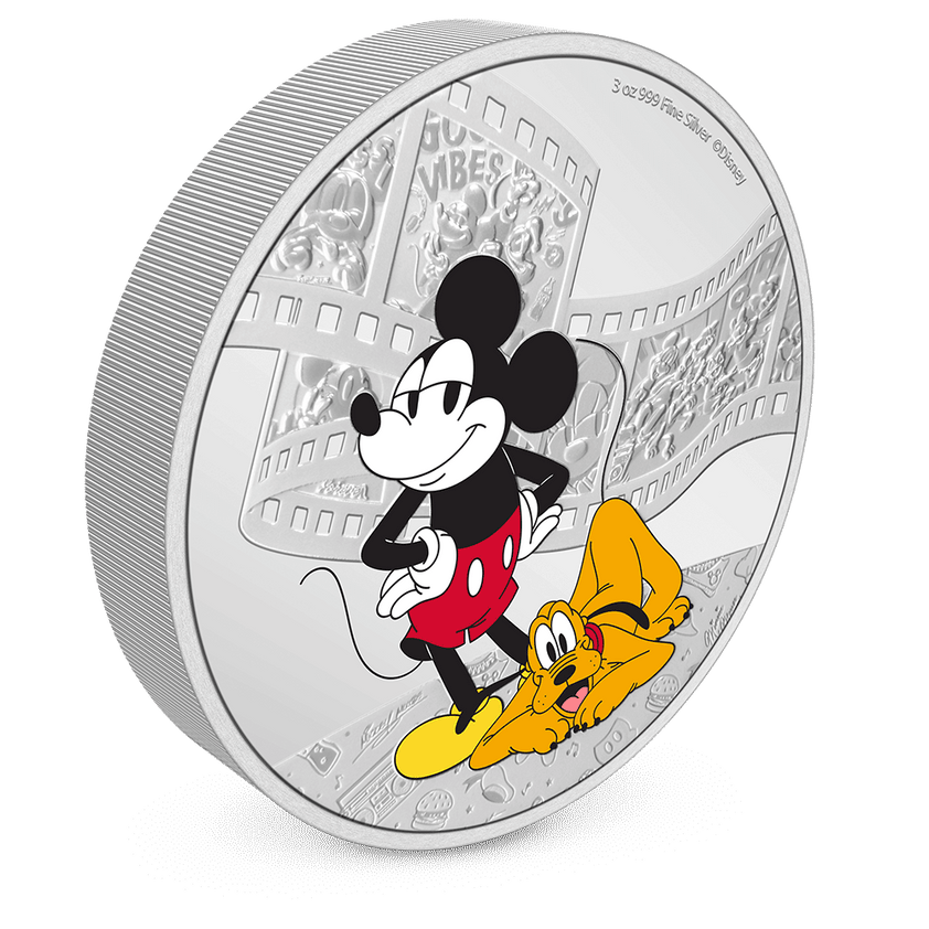 Niue 2023 Disney Mickey and Pluto 3oz Silver | FORTYMILLION