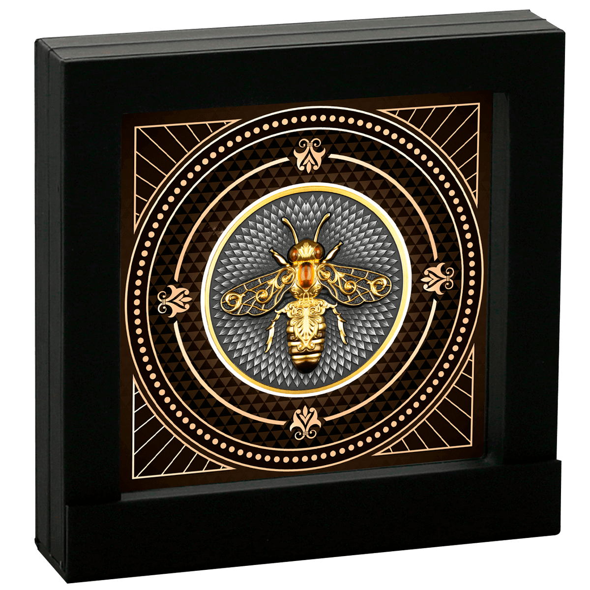 Niue 2023 $5 Nature Bee 2oz Silver Antiqued Digitally Printed Coin Display Box