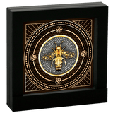 Niue 2023 $5 Nature Bee 2oz Silver Antiqued Digitally Printed Coin Display Box