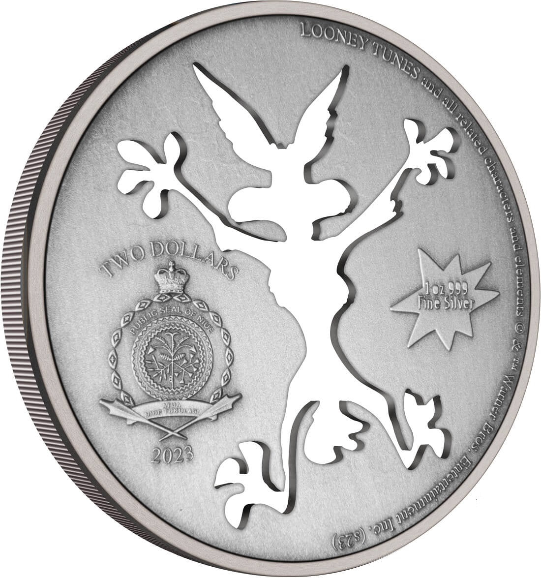 Niue  2023 $2 Warner Bros. Looney Tunes Wile E. Coyote 1oz Silver Coin