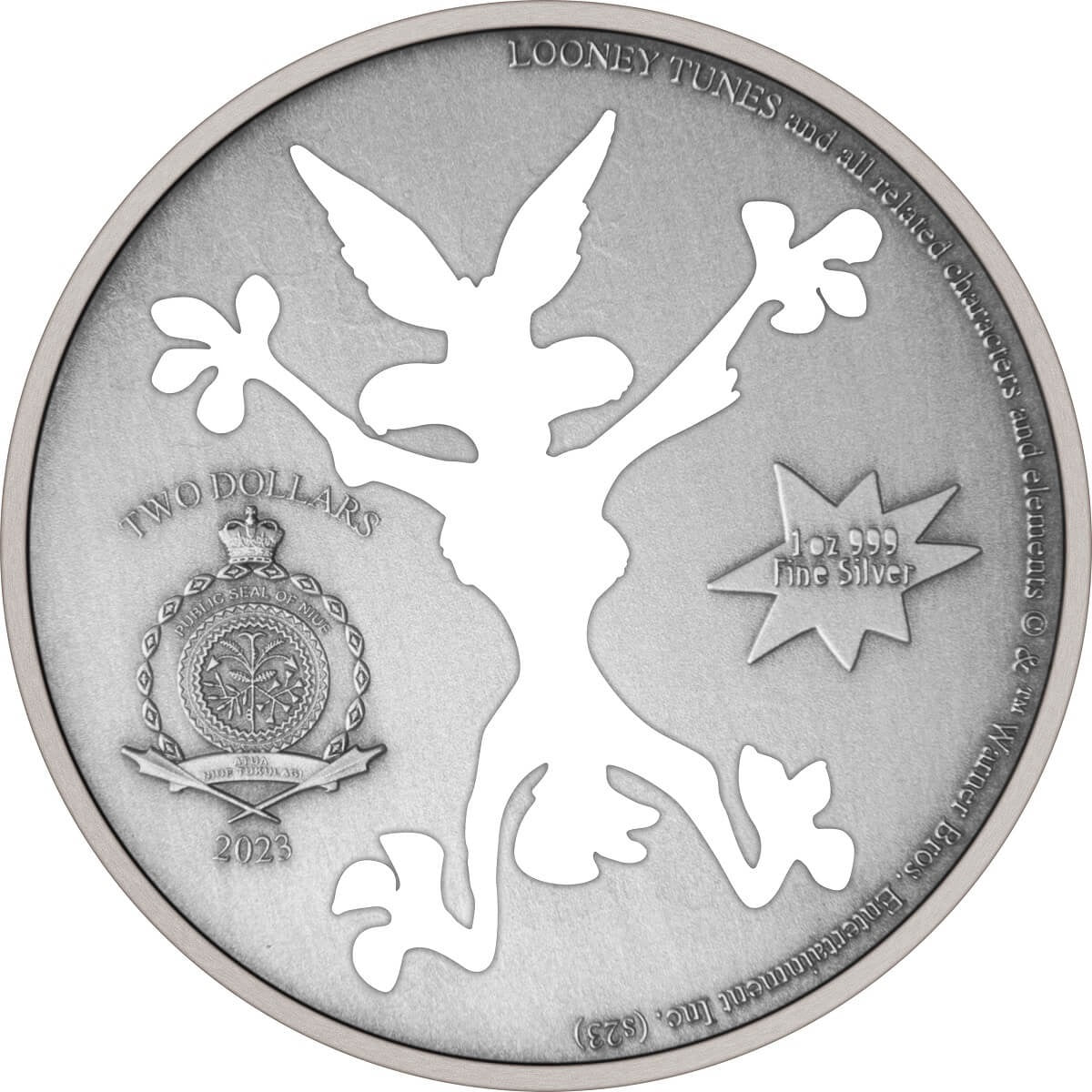Niue  2023 $2 Warner Bros. Looney Tunes Wile E. Coyote 1oz Silver Coin