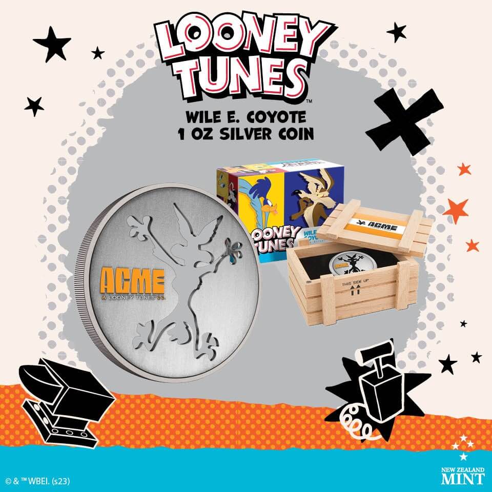 Niue  2023 $2 Warner Bros. Looney Tunes Wile E. Coyote 1oz Silver Coin