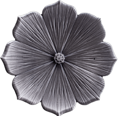 KOMSCO South Korea 2023 Lotus Flower 8oz Silver Antique  3-Piece Stacker