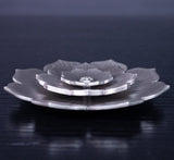 KOMSCO South Korea 2023 Lotus Flower 8oz Silver Antique  3-Piece Stacker