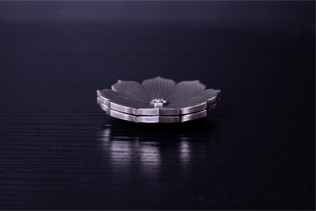 KOMSCO South Korea 2023 Lotus Flower 8oz Silver Antique  3-Piece Stacker