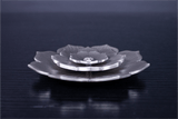 KOMSCO South Korea 2023 Lotus Flower 8oz Silver Antique  3-Piece Stacker