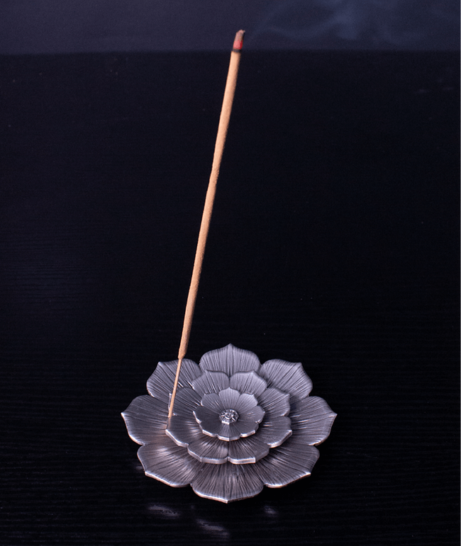 KOMSCO South Korea 2023 Lotus Flower 8oz Silver Antique  3-Piece Stacker