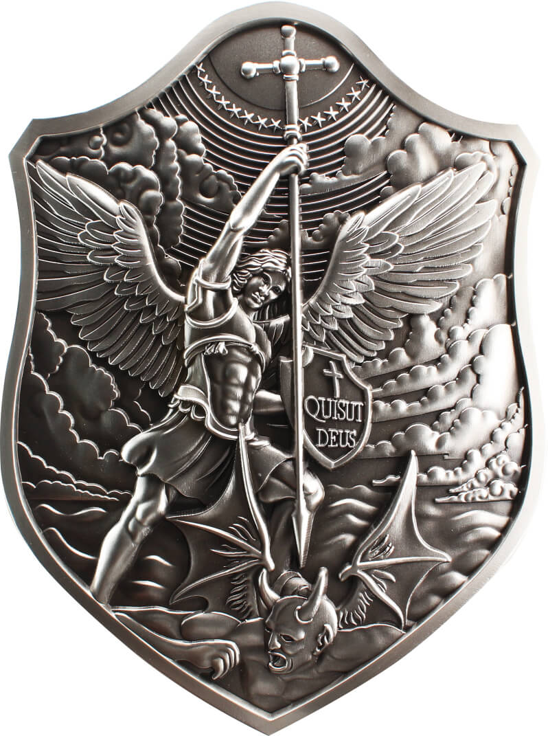 KOMSCO South Korea 2023  Shield of St. Michael 1/2oz .999 Antique Silver Stacker