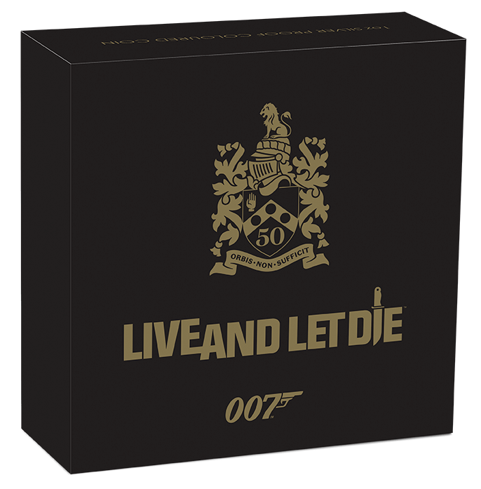 Tuvalu 2023 $1 James Bond 007 Live And Let Die 50th Anniversary 1oz .9999 Silver Colourised Proof Coin Perth Mint