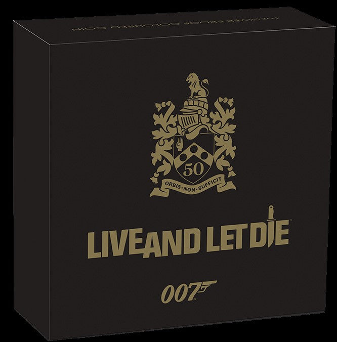 Tuvalu 2023 $1 James Bond 007 Live And Let Die 50th Anniversary 1oz .9999 Silver Colourised Proof Coin Perth Mint