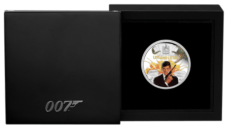 Tuvalu 2023 $1 James Bond 007 Live And Let Die 50th Anniversary 1oz .9999 Silver Colourised Proof Coin Perth Mint