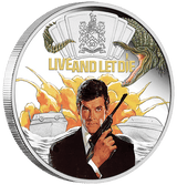 Tuvalu 2023 $1 James Bond 007 Live And Let Die 50th Anniversary 1oz .9999 Silver Colourised Proof Coin Perth Mint