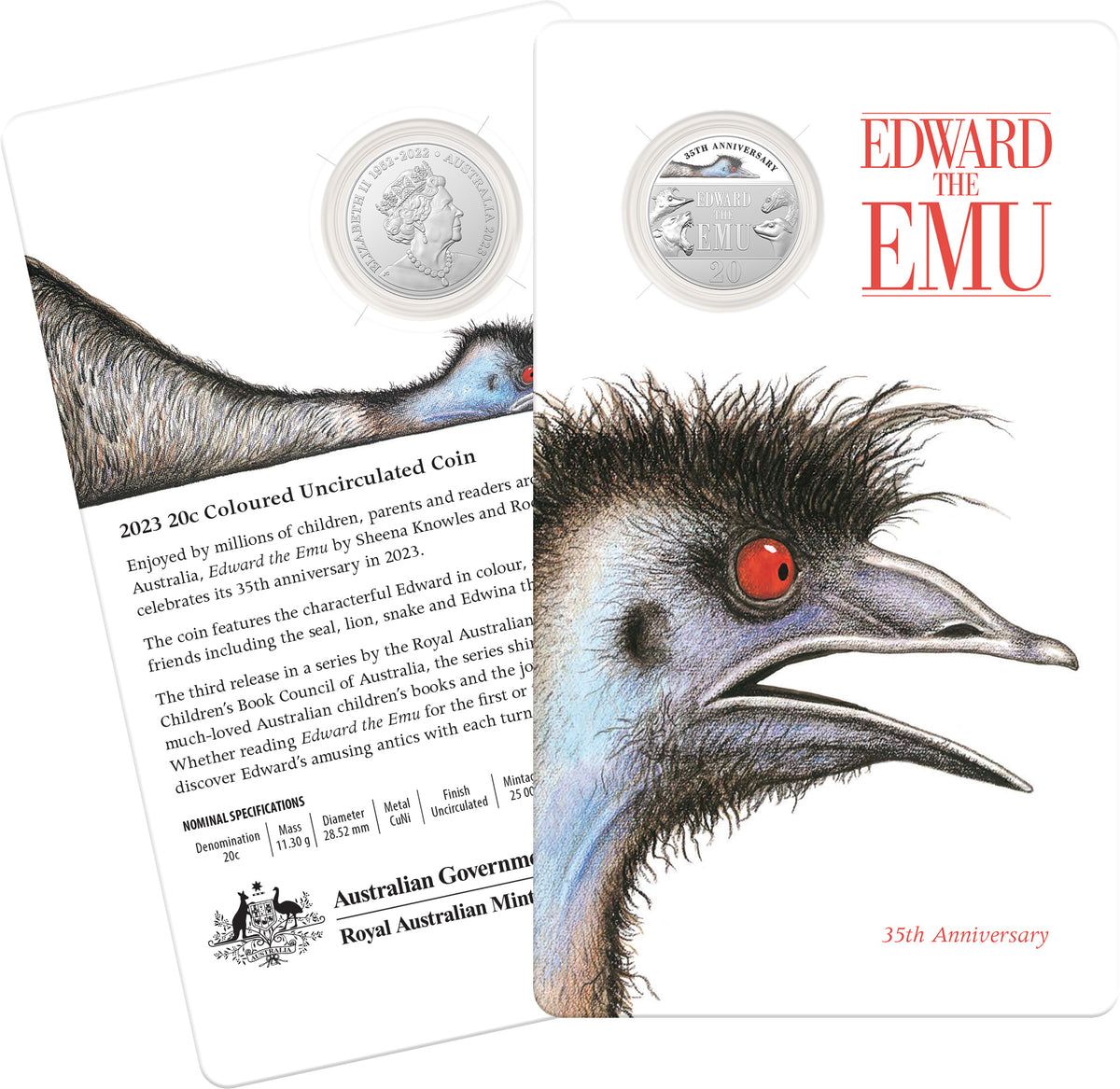 Australia 2023 50 Cent Edward the Emu Uncirculated Coin