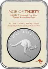 Australia 2023 $1 Kangaroo Series 30th Anniversary Mob of Thirty C Mintmark 1oz Fines Silver Frosted