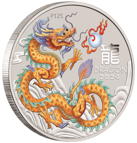 2024 Australia Lunar Series III Year of the Dragon 1/2 oz Silver 10 Coin Set