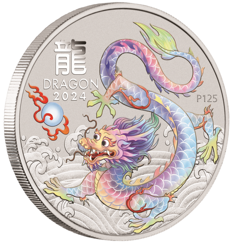 2024 Australia Lunar Series III Year of the Dragon 1/2 oz Silver 10 Coin Set
